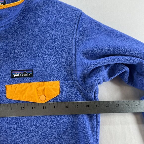 Patagonia Lightweight Synchilla Snap-T Fleece Pullover Women S  Blue Orange Trim - Picture 8 of 11